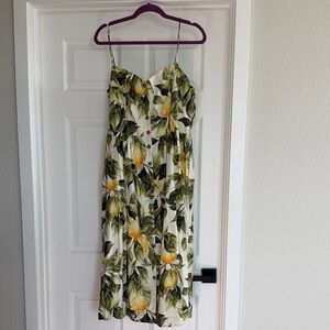 NWT H&M Linen Lemon Print Sundress